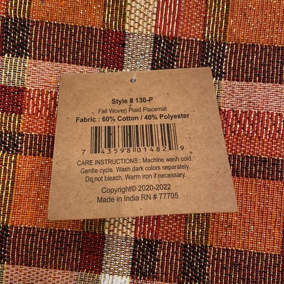 HARVEST Collection NWT Table Runner Place Matts Home Decor Set Fall Holiday NEW - Picture 9 of 13